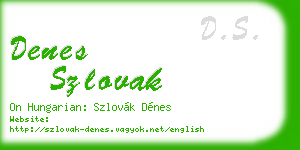 denes szlovak business card
